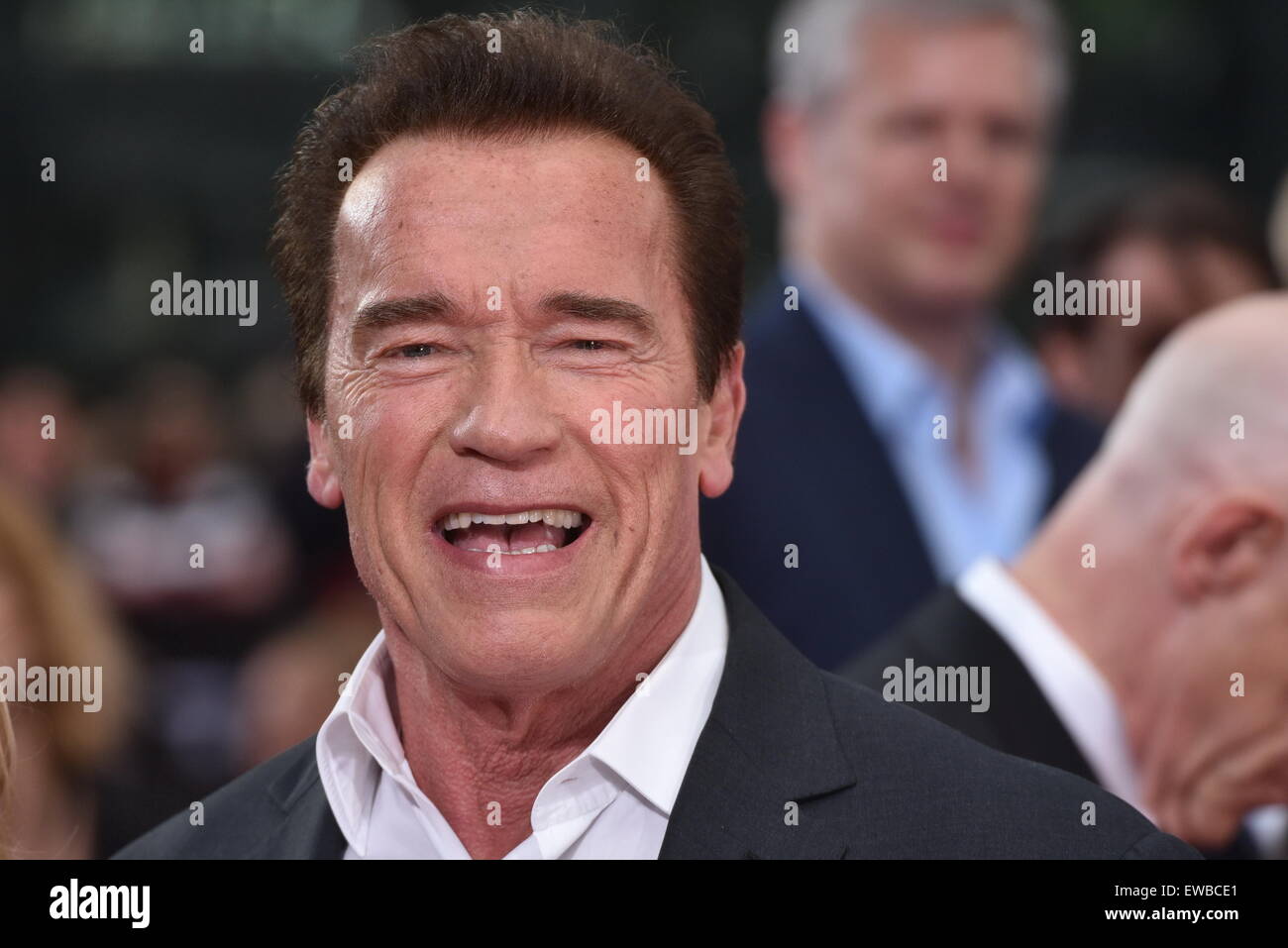 Berlin, Germany. 21st June, 2015. Austrian-American actor and politician Arnold Schwarzenegger attends to the Premiere of the movie 'Terminator Genisys' at CineStar Theater at the Sony Center in Berlin, Germany. Credit:  dpa picture alliance/Alamy Live News Stock Photo