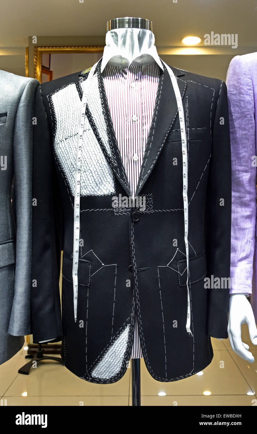 Custom Tailor tailored suits shirts Shanghai China Chinese Stock Photo