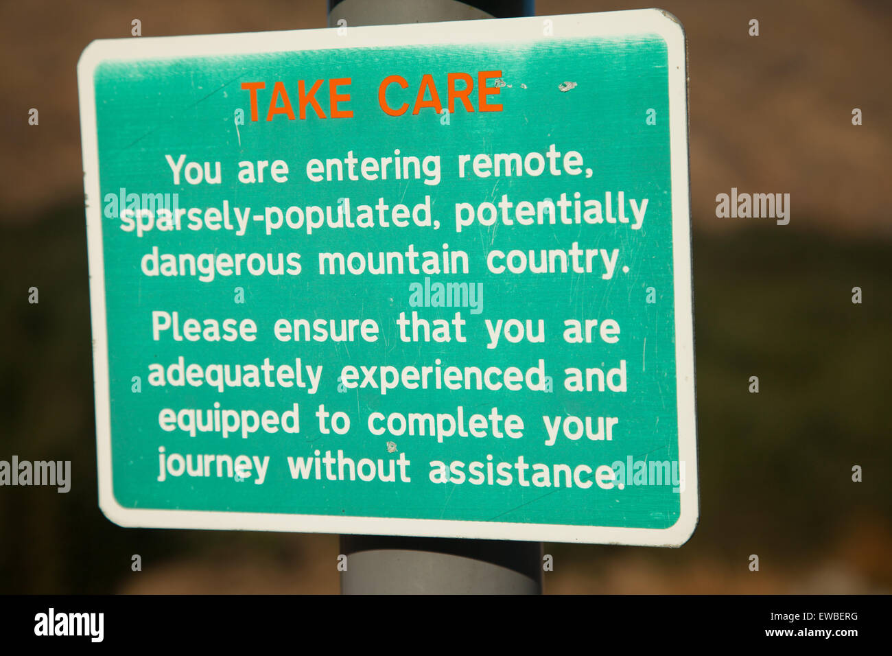 Remote area warning sign hires stock photography and images Alamy