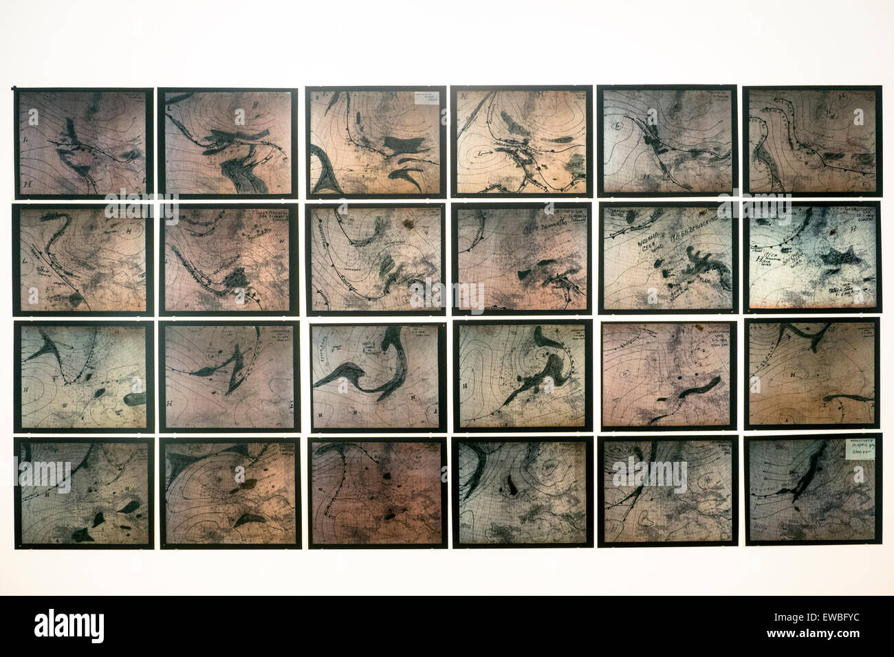 Marinus Boezem (Leerdam 1934 (NL) lives and worksin Middelburg (NL)) Weather Drawings , 1969 Photographs of hand-drawn weather maps on pvc, plastic laminate Stedelijk Museum - Amsterdam, Netherlands Stock Photo