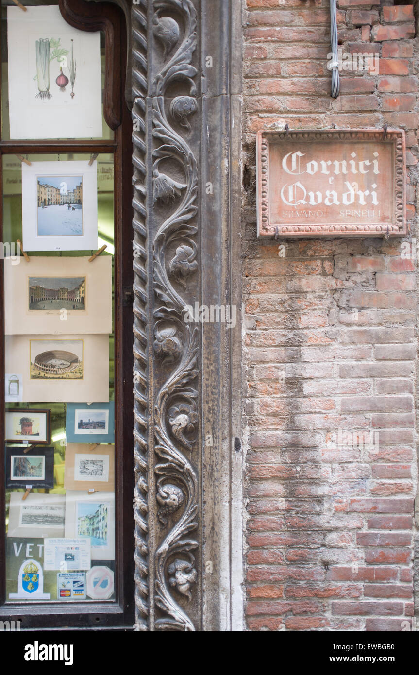 Framing and Art shop in Lucca, Italy Stock Photo Alamy