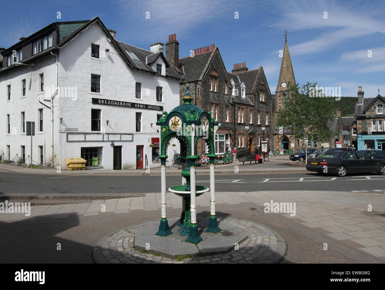 Fountain Aberfeldy Scotland  June 2015 Stock Photo