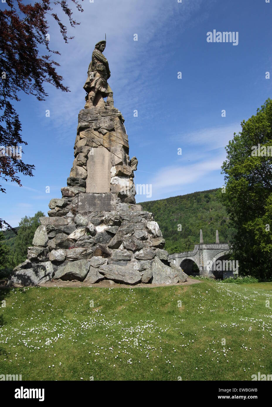 Black Watch Monument Aberfeldy Scotland  June 2015 Stock Photo