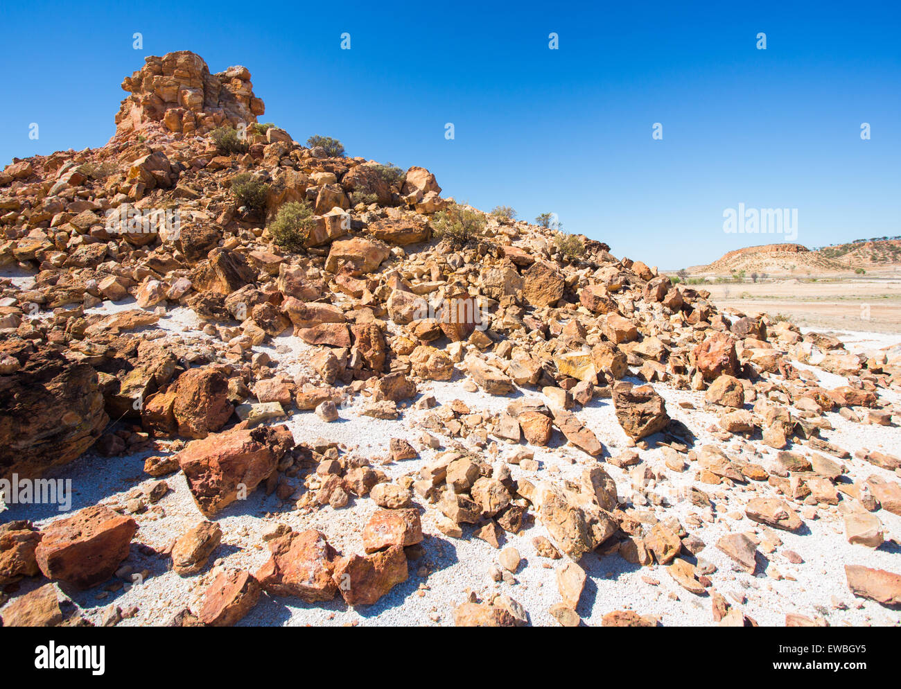 Dry rocky landscape near Winton, Queensland, Australia Stock Photo