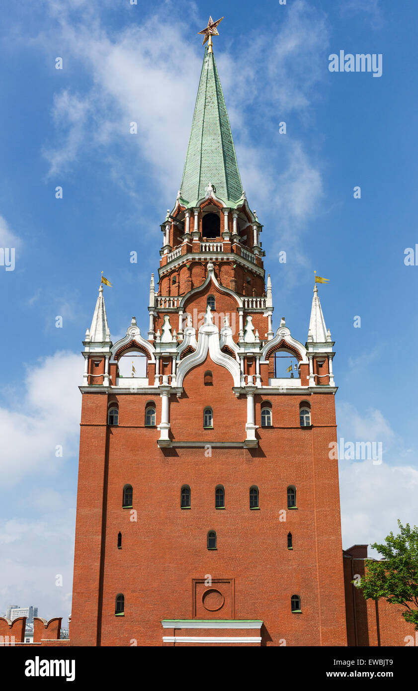 Russia, Moscow, Kremlin, Trinity Tower Stock Photo