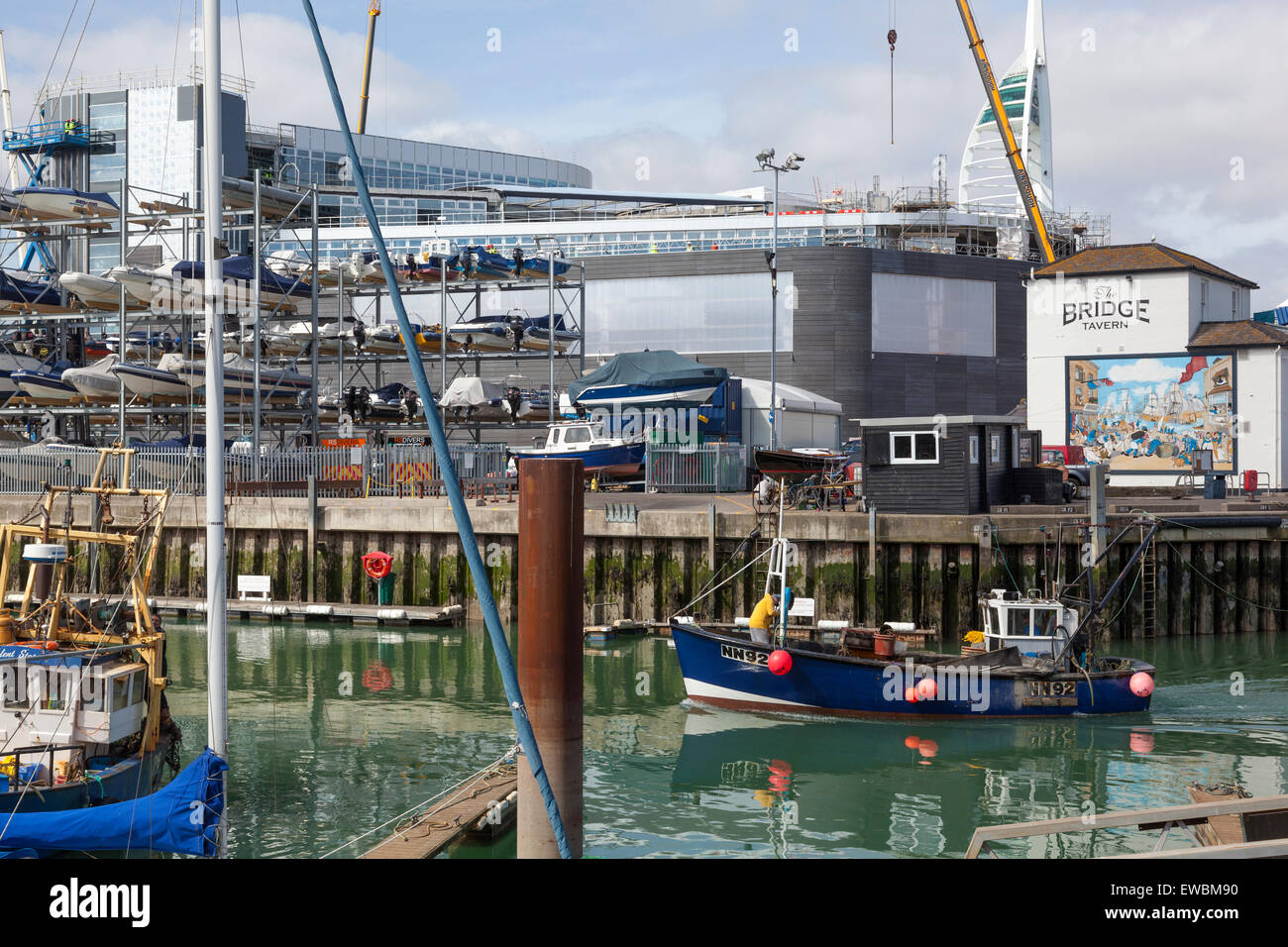 Partly completed Ben Ainslie Racing Team HQ alongside the Bridge Tavern ...