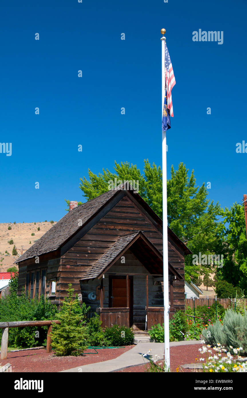 Lower Pine Creek School Interpretive Center, Fossil, Oregon Stock Photo