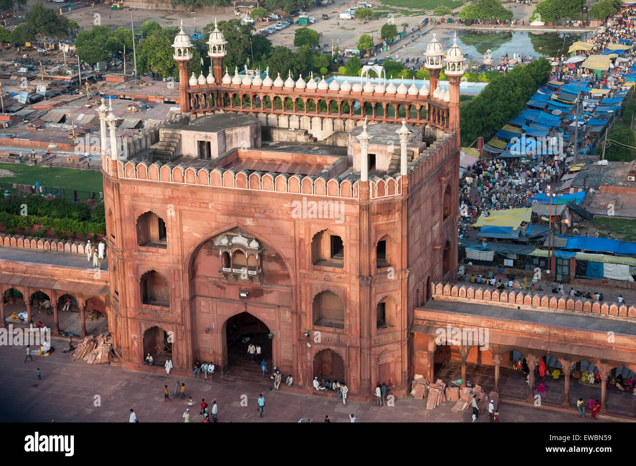 Gate of Jama Masjid mosque in old Delhi, India. Stock Photo