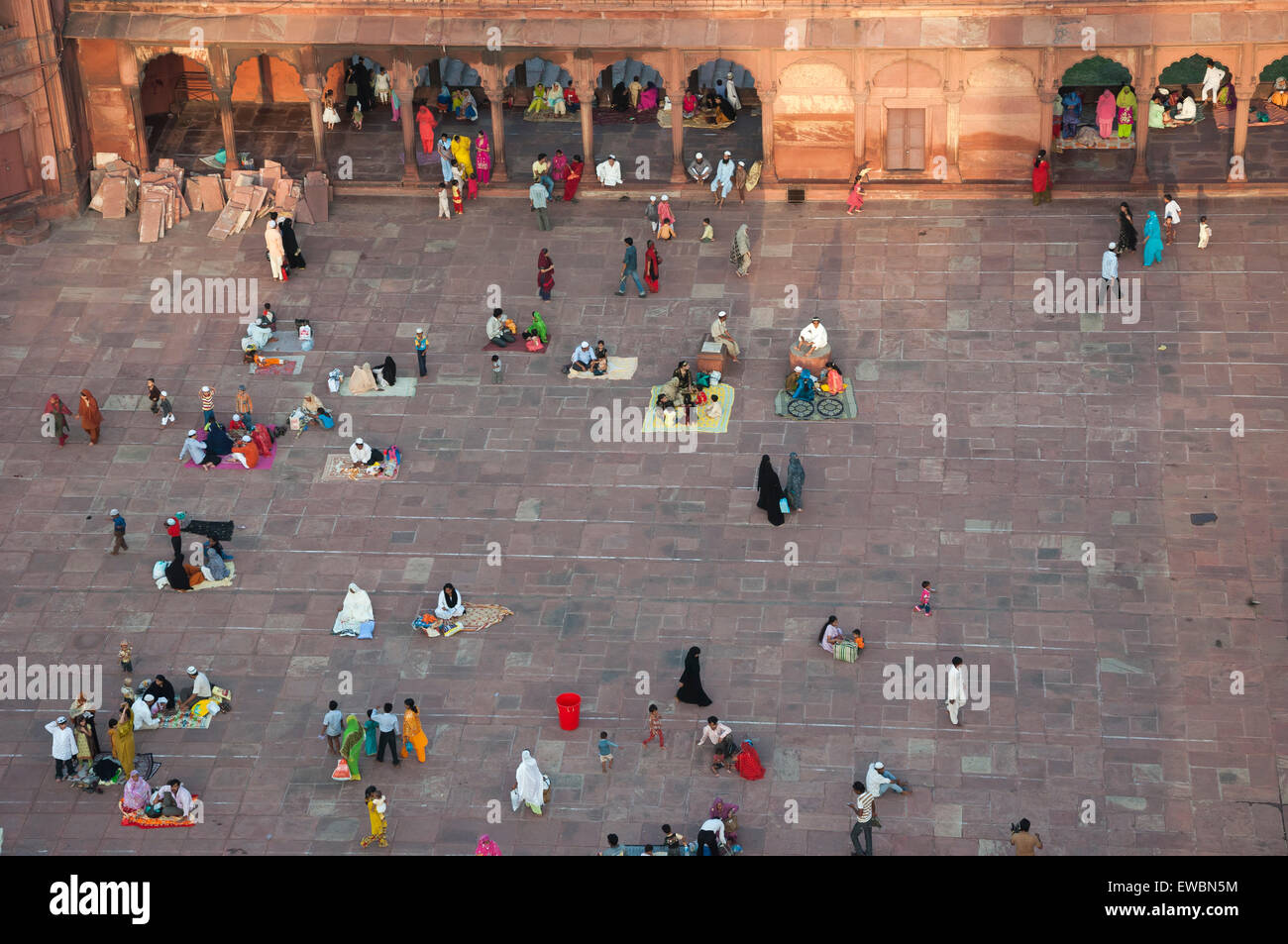 People gathered in Jama Masjid during Ramadan. Old Delhi, India. Stock Photo