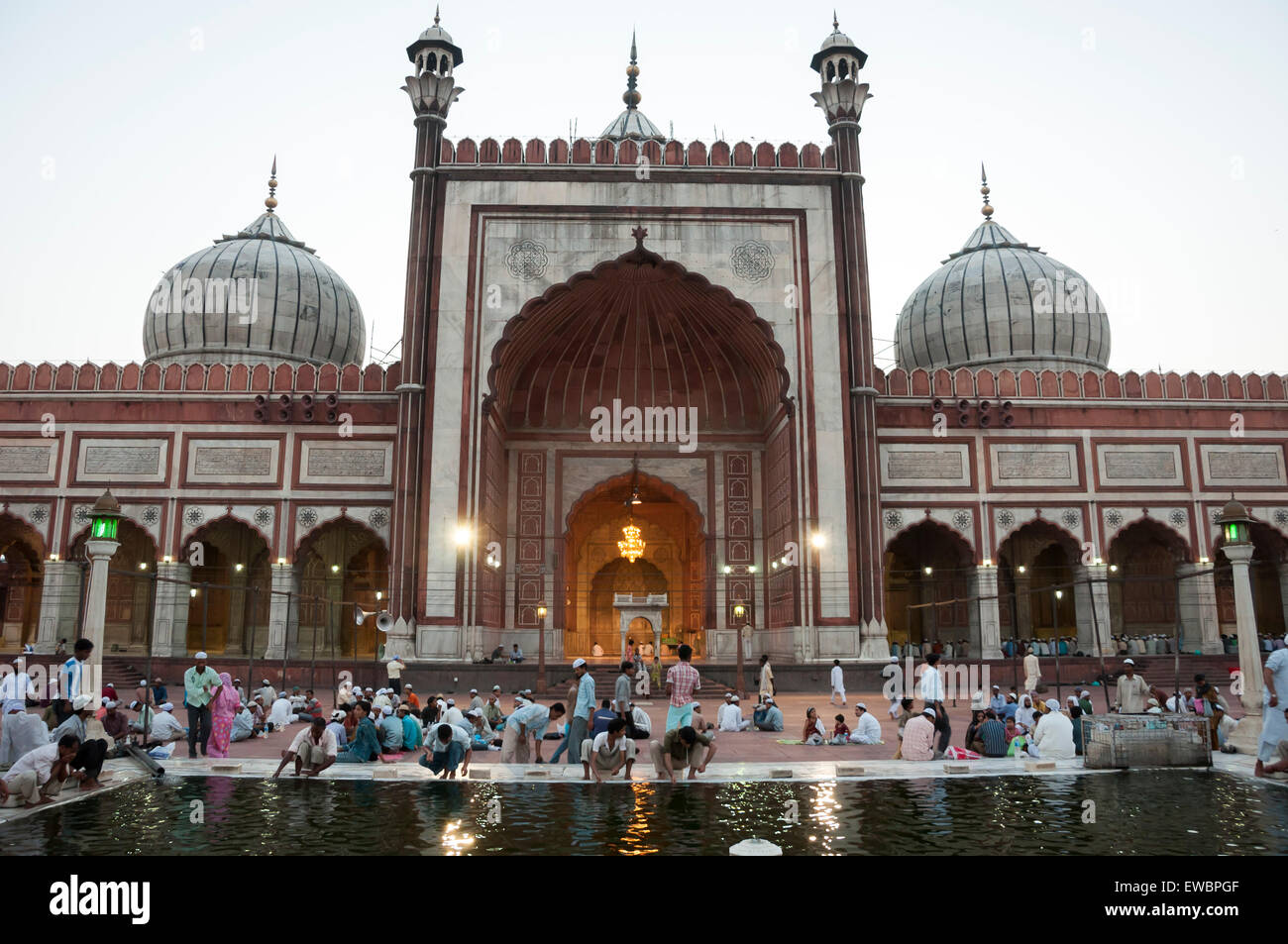 Jama Masjid at dusk during Ramadan. Old Delhi, India. Stock Photo