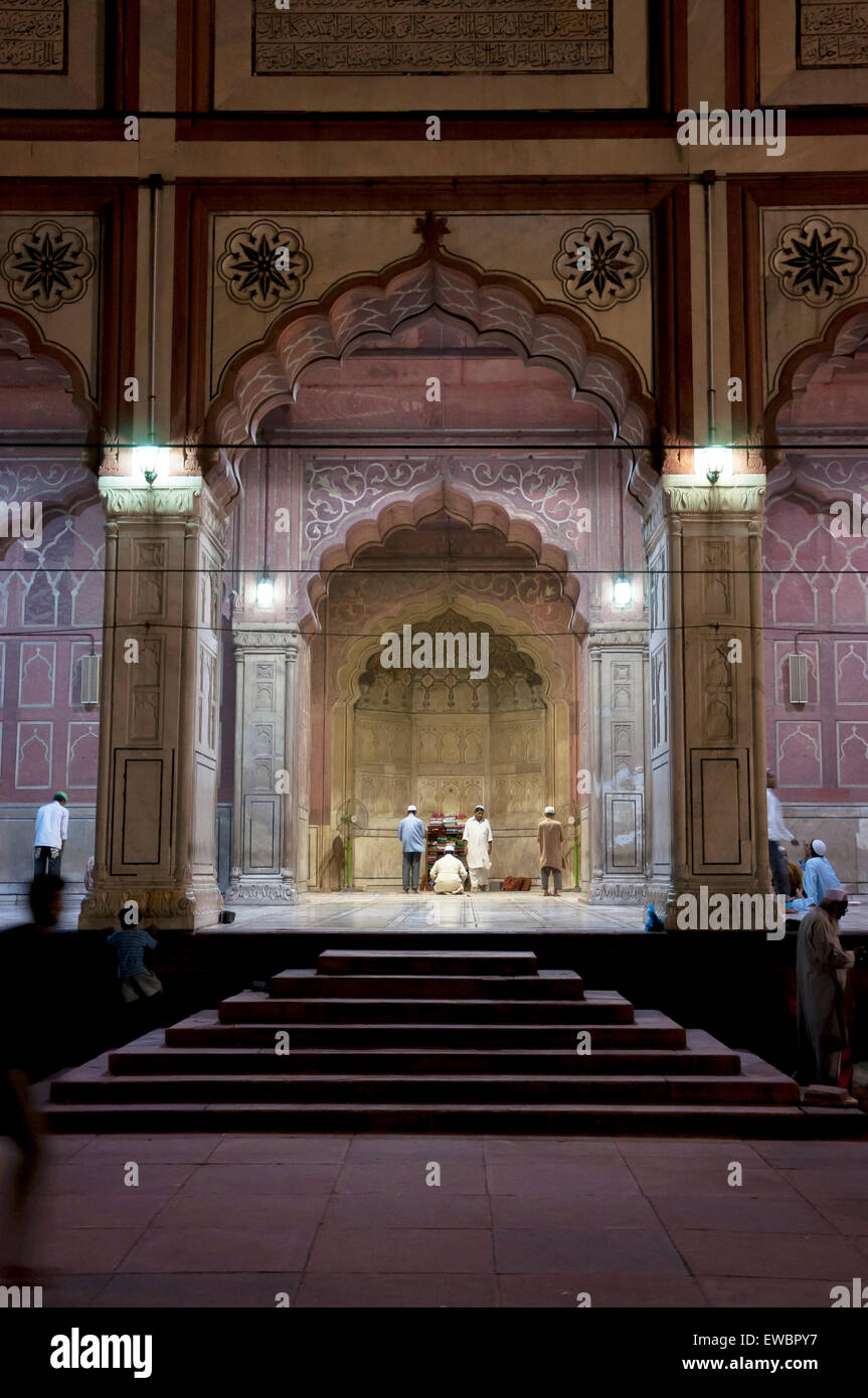 Jama Masjid at night during Ramadan. Old Delhi, India. Stock Photo