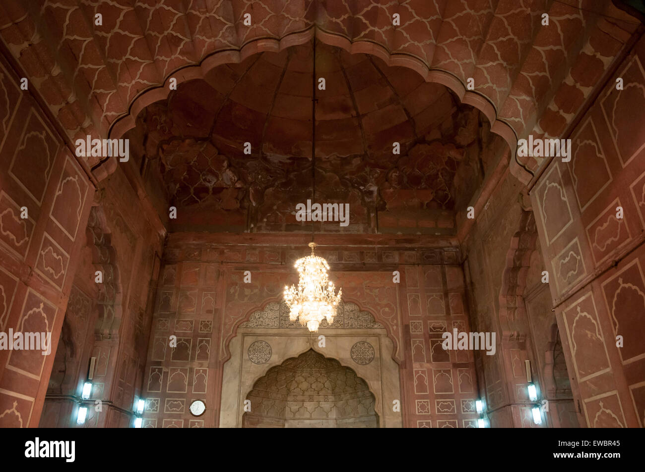 Interior of Jama Masjid in Old Delhi, India. Stock Photo