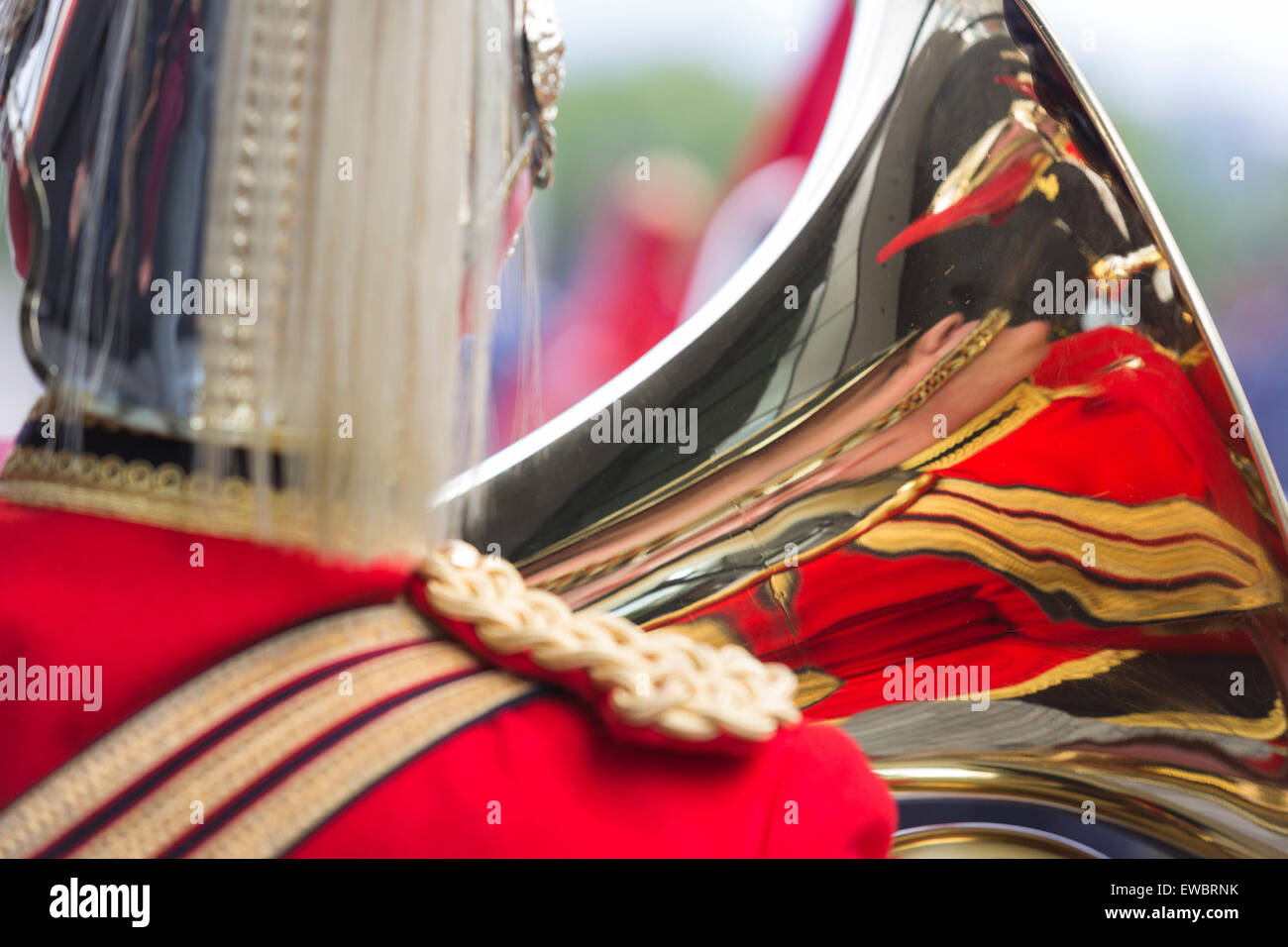 London, UK. 22 June 2015. A marching band at the event. Boris Johnson, the Mayor of London, and London Assembly members joined British Armed Forces personnel for a flag raising ceremony at City Hall to honour the bravery and commitment of service personnel past and present ahead of Armed Forces Day. Credit:  Nick Savage/Alamy Live News Stock Photo