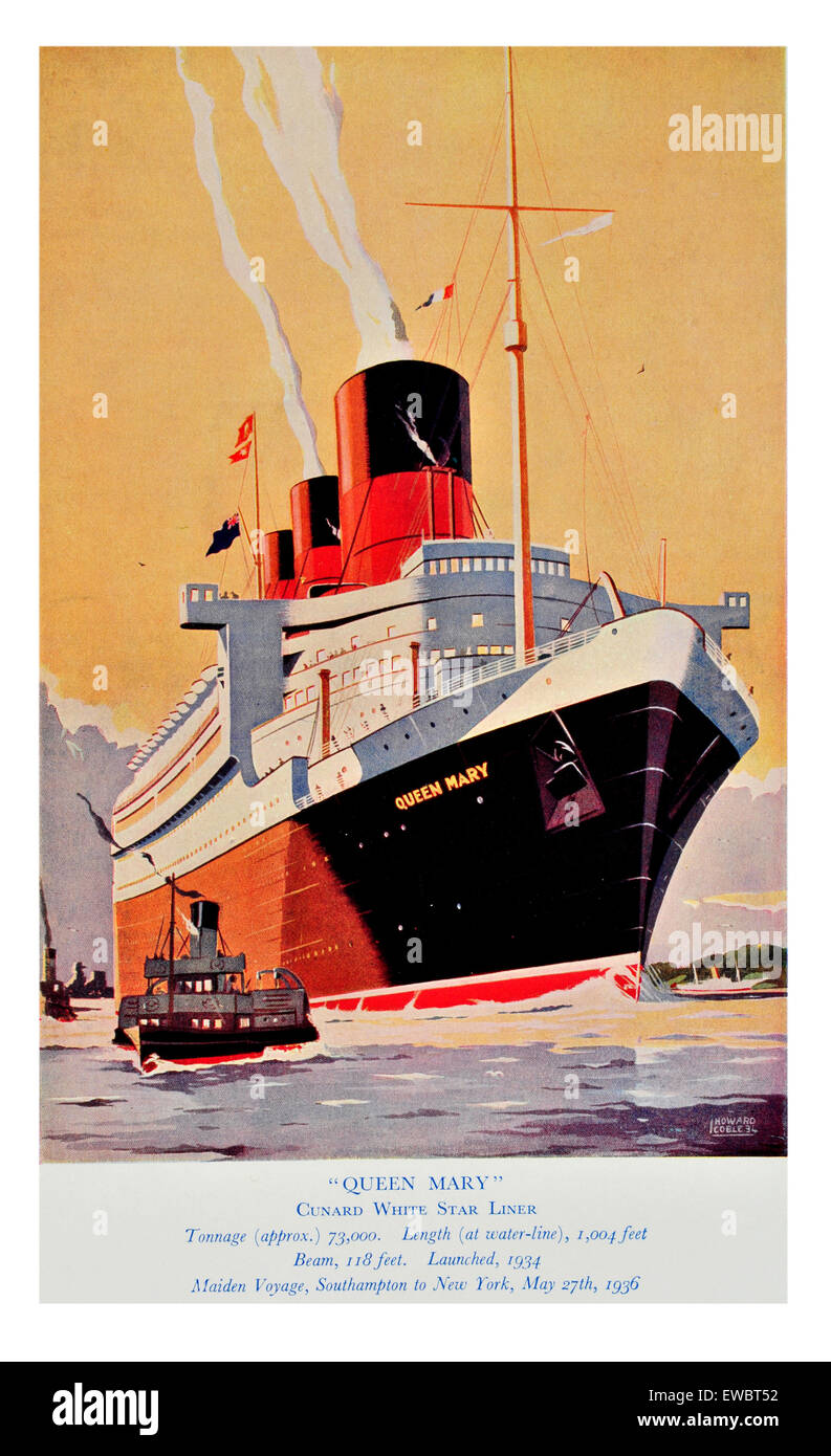 RMS Queen Mary is a retired British ocean liner that sailed primarily on  the North Atlantic Ocean from 1936 to 1967 for the Cunard Line Stock Photo  - Alamy