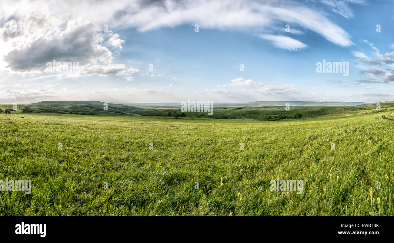 Spring landscape with Russian Caucasus green mountains Stock Photo - Alamy