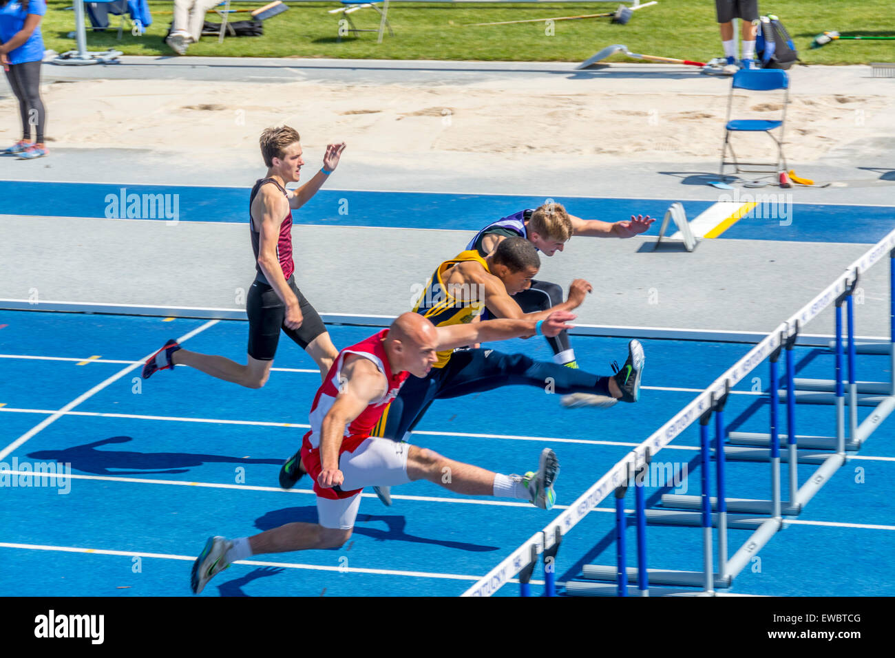 Hurdles for men at the Kentucky Relays. This was held at the University