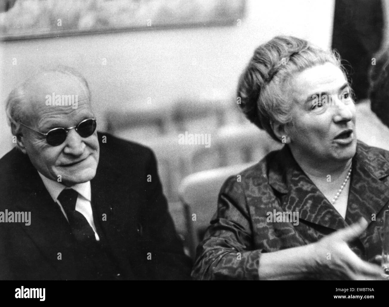 giuseppe ungaretti,germana marucelli,rome,1962 Stock Photo