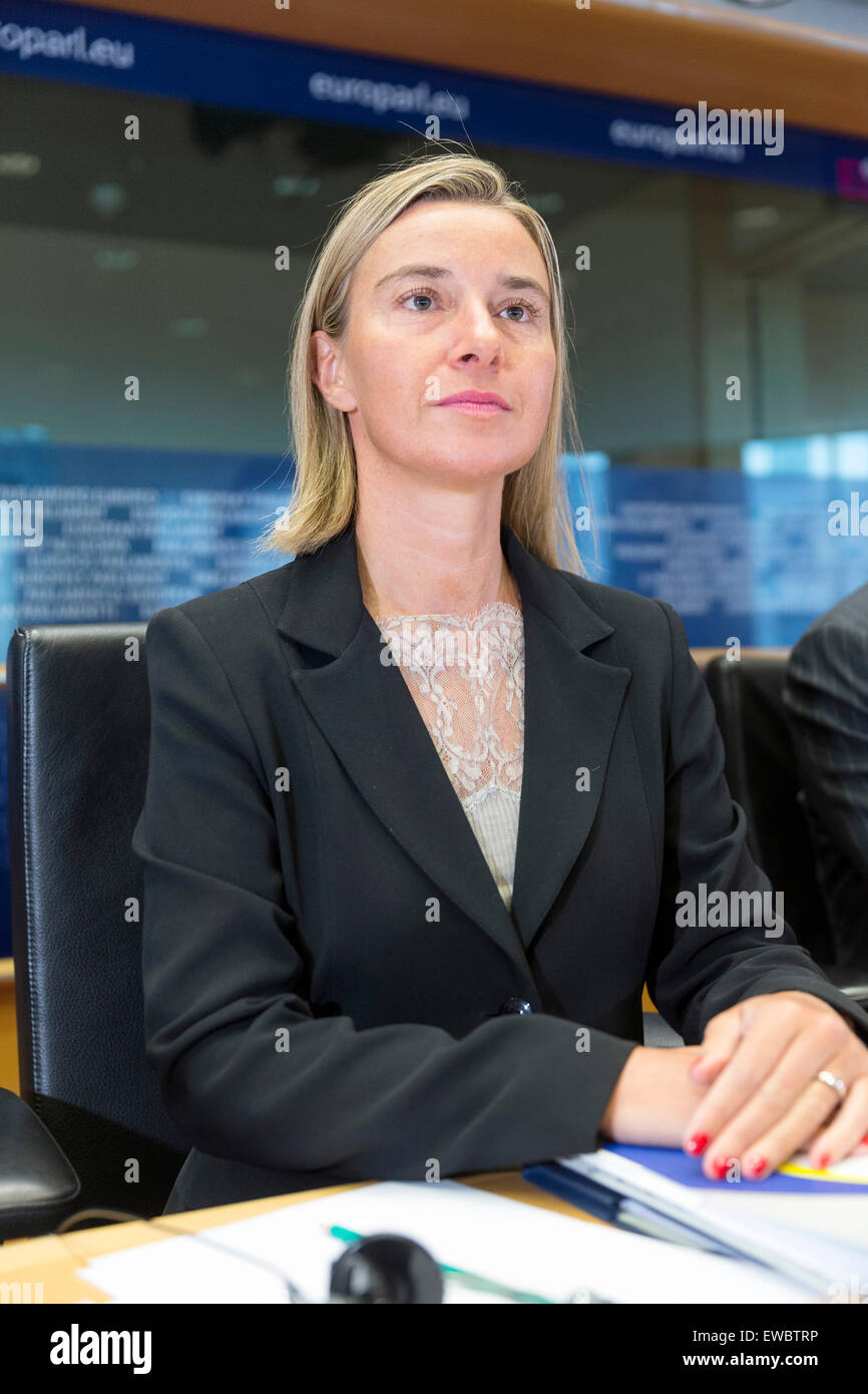Brussels, European Parliament, Federica Mogherini (2014/09/02) Stock Photo