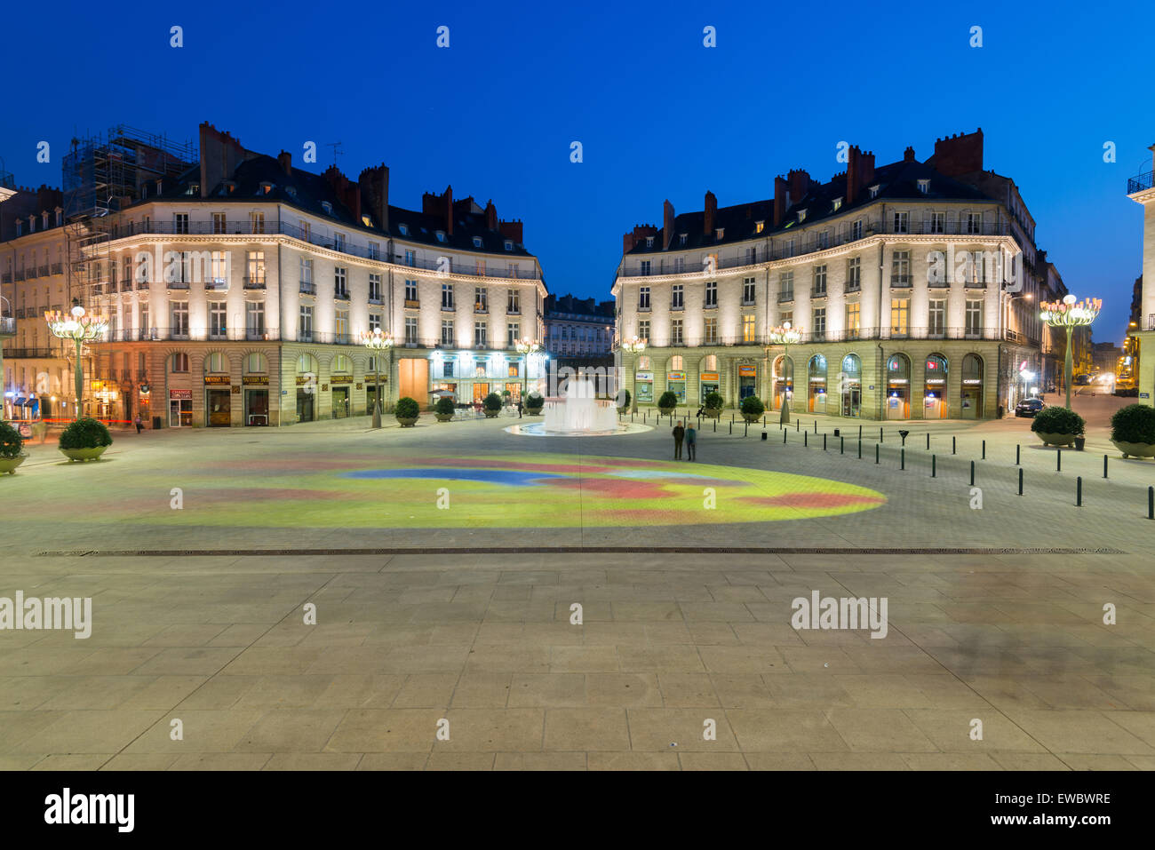 Nantes (north-western France): "place Graslin" square at night Stock Photo  - Alamy