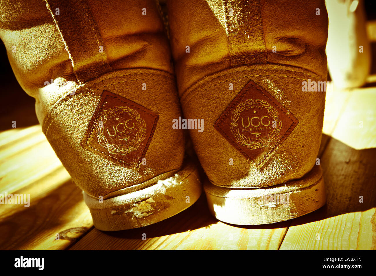 Ugg Boots in Sunlight Stock Photo