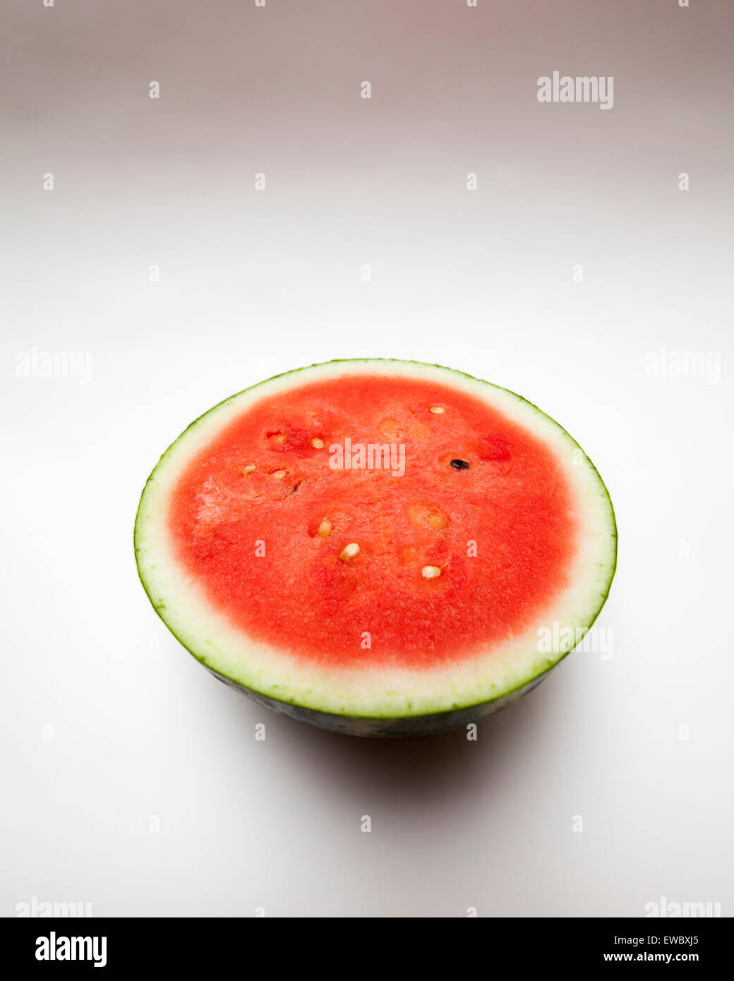 The end slice of a seedless watermelon Stock Photo