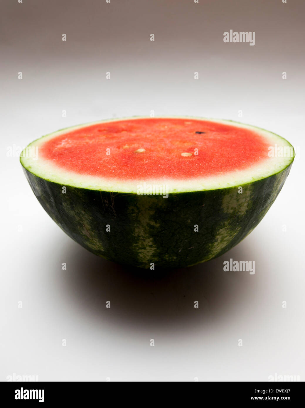 The end slice of a seedless watermelon Stock Photo