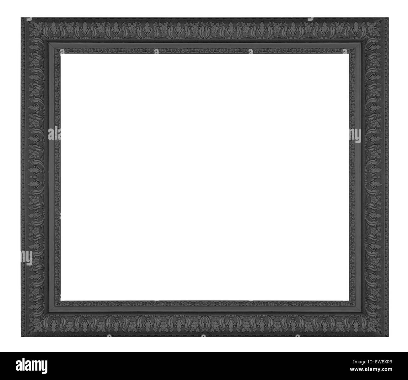 Black picture frame isolated on white background Stock Photo - Alamy