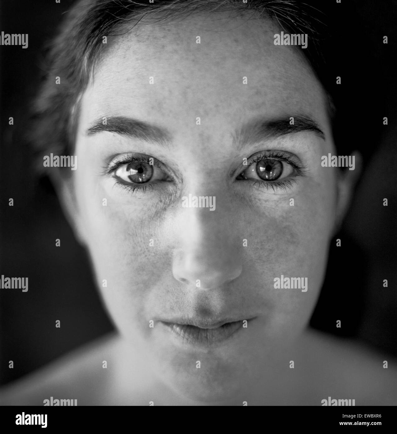 Full face woman Black and White Stock Photos & Images - Alamy