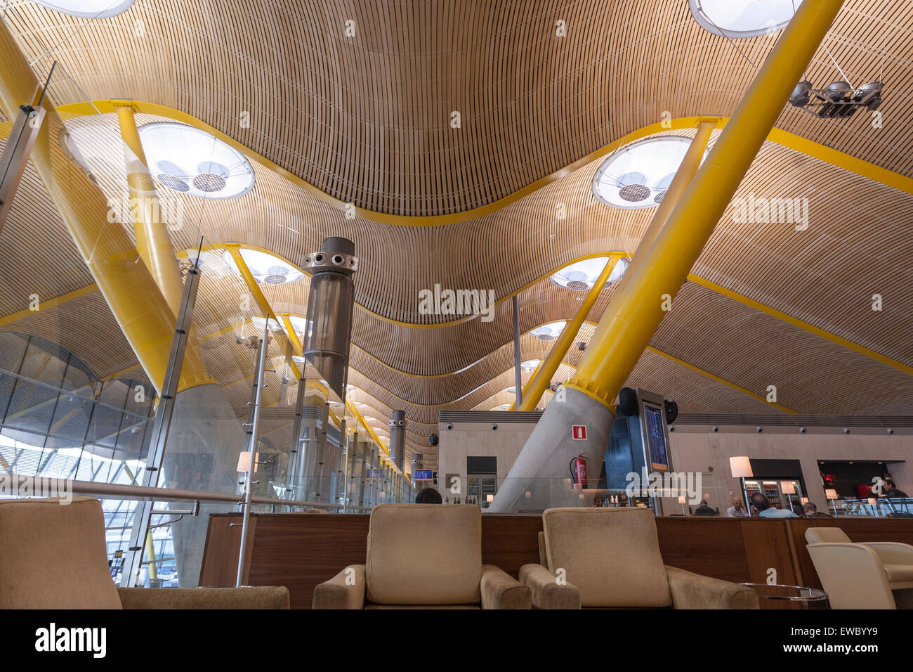 Iberia VIP lounge in Adolfo Suárez Madrid–Barajas Airport  terminals T4 designed by architects Antonio Lamela and Richard Rogers Stock Photo