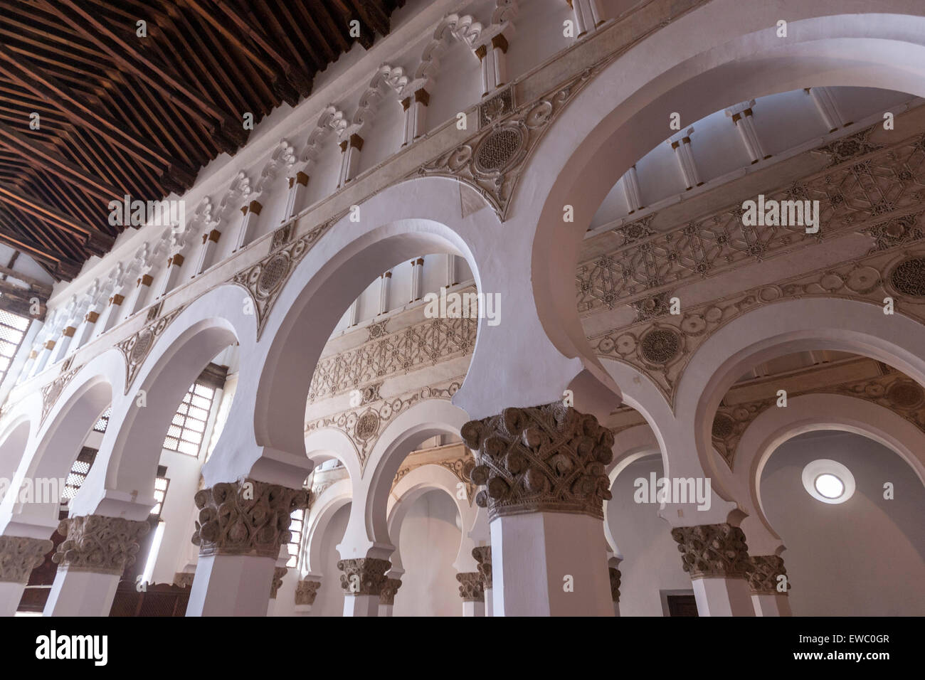 Ceiling of the synagogue at Santa Maria la Blanca, Toledo, Castilla la Mancha, Spain Stock Photo