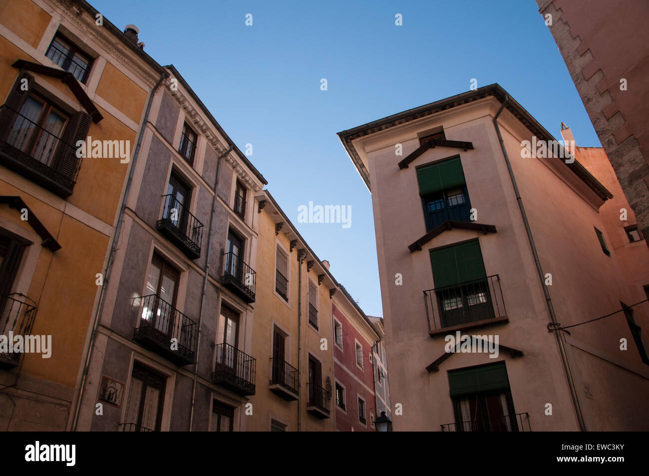 Alfonso VIII of Castile street. Cuenca (City added to the Unesco World Heritage List in 1996). Castilla - La Mancha. Spain Stock Photo