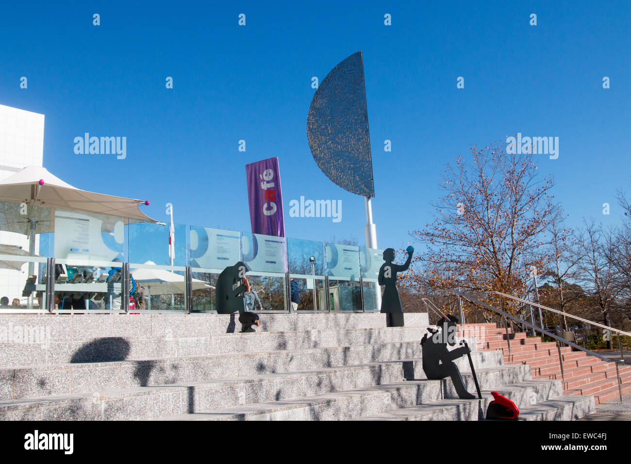 Questacon the National Science and Technology Centre, is located on the shore of Lake Burley Griffin in Canberra, Australia Stock Photo