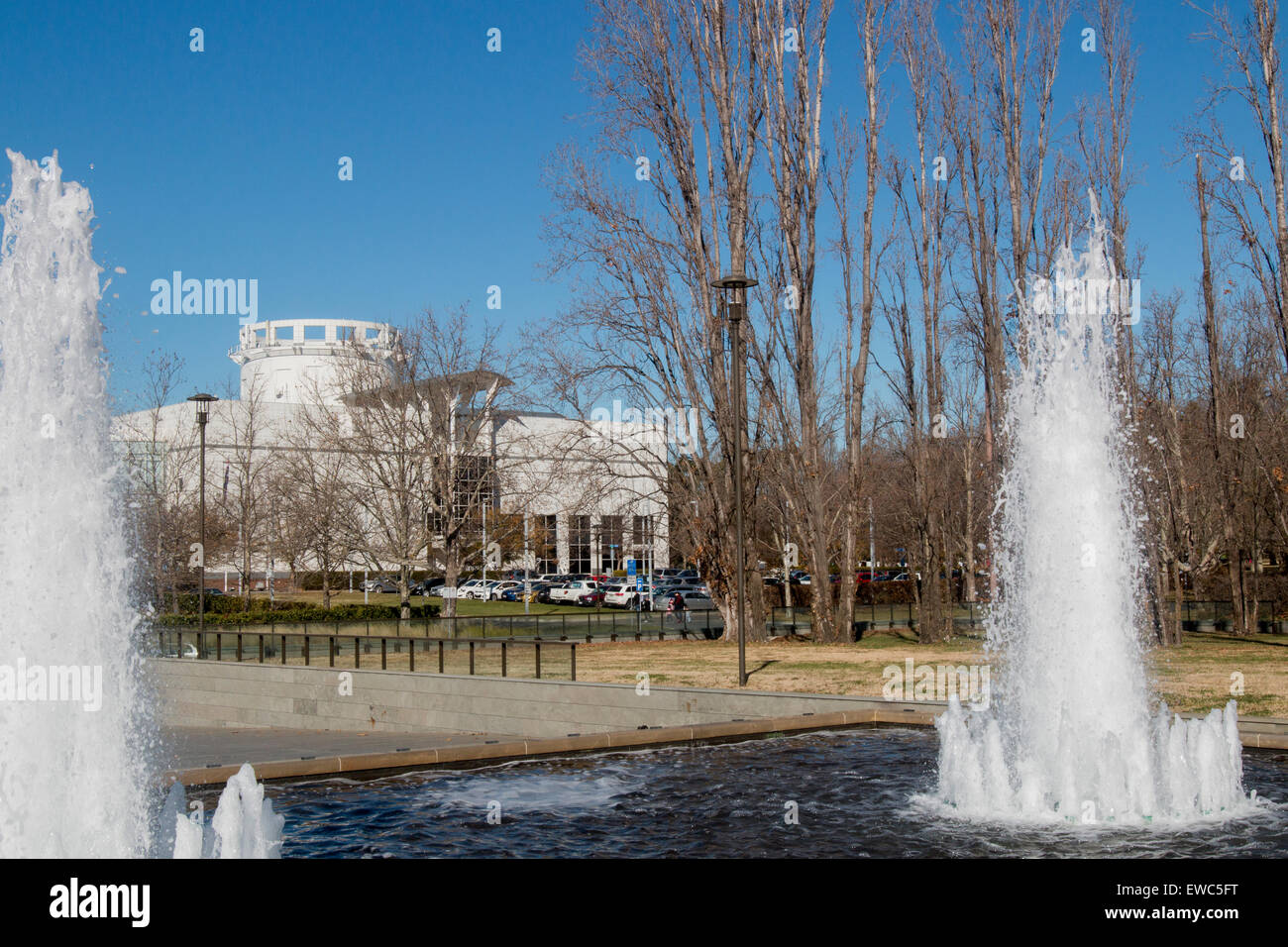 Questacon the National Science and Technology Centre, is located on the shore of Lake Burley Griffin in Canberra, Australia Stock Photo
