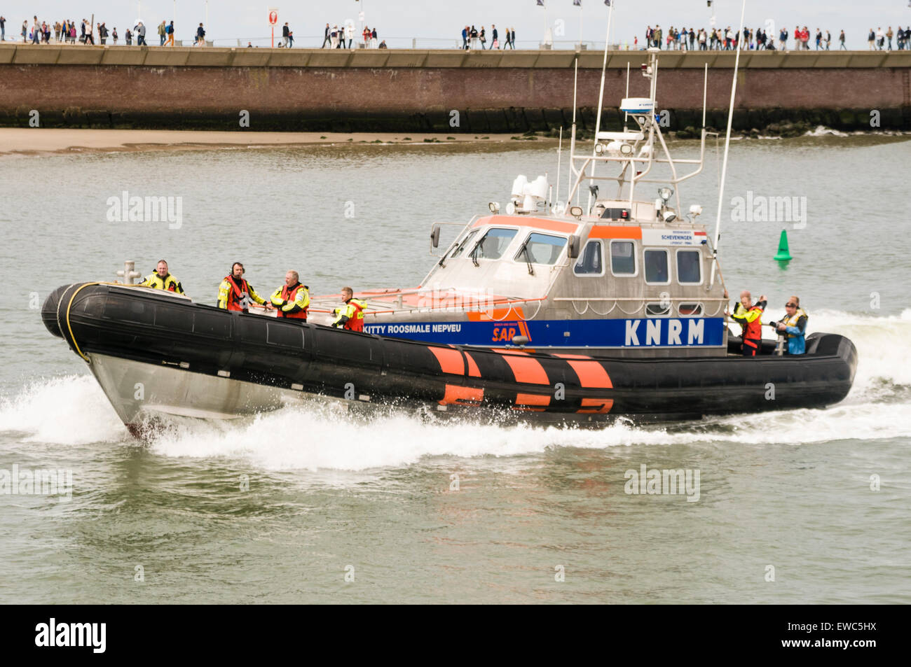 The Kitty Roomale Nepveu, one of the KNRM (Dutch lifeboat rescue service) lifeboats. Stock Photo