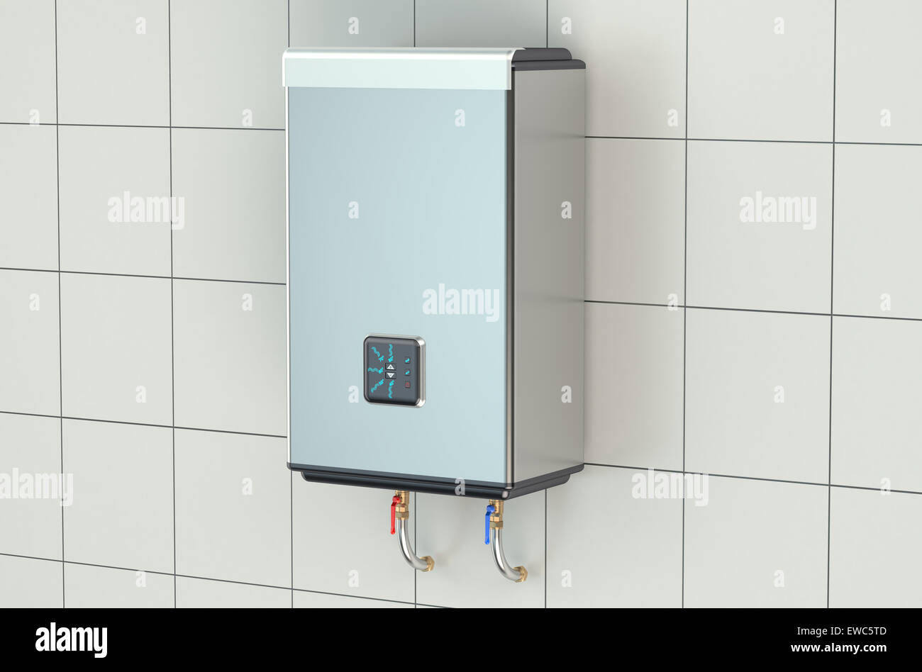 automatic water heater isolated on white background Stock Photo