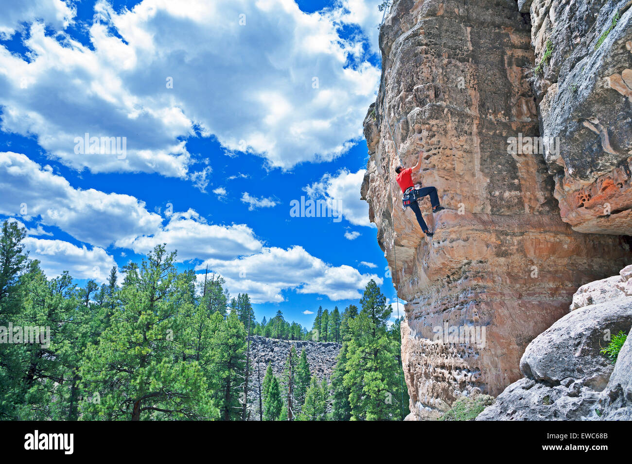 Man climbing canyon wall, Flagstaff, Arizona, U.S.A Stock Photo Alamy