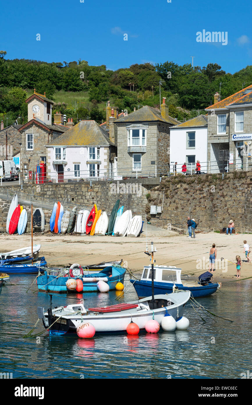The harbour beach at Mousehole in Cornwall, England, UK Stock Photo