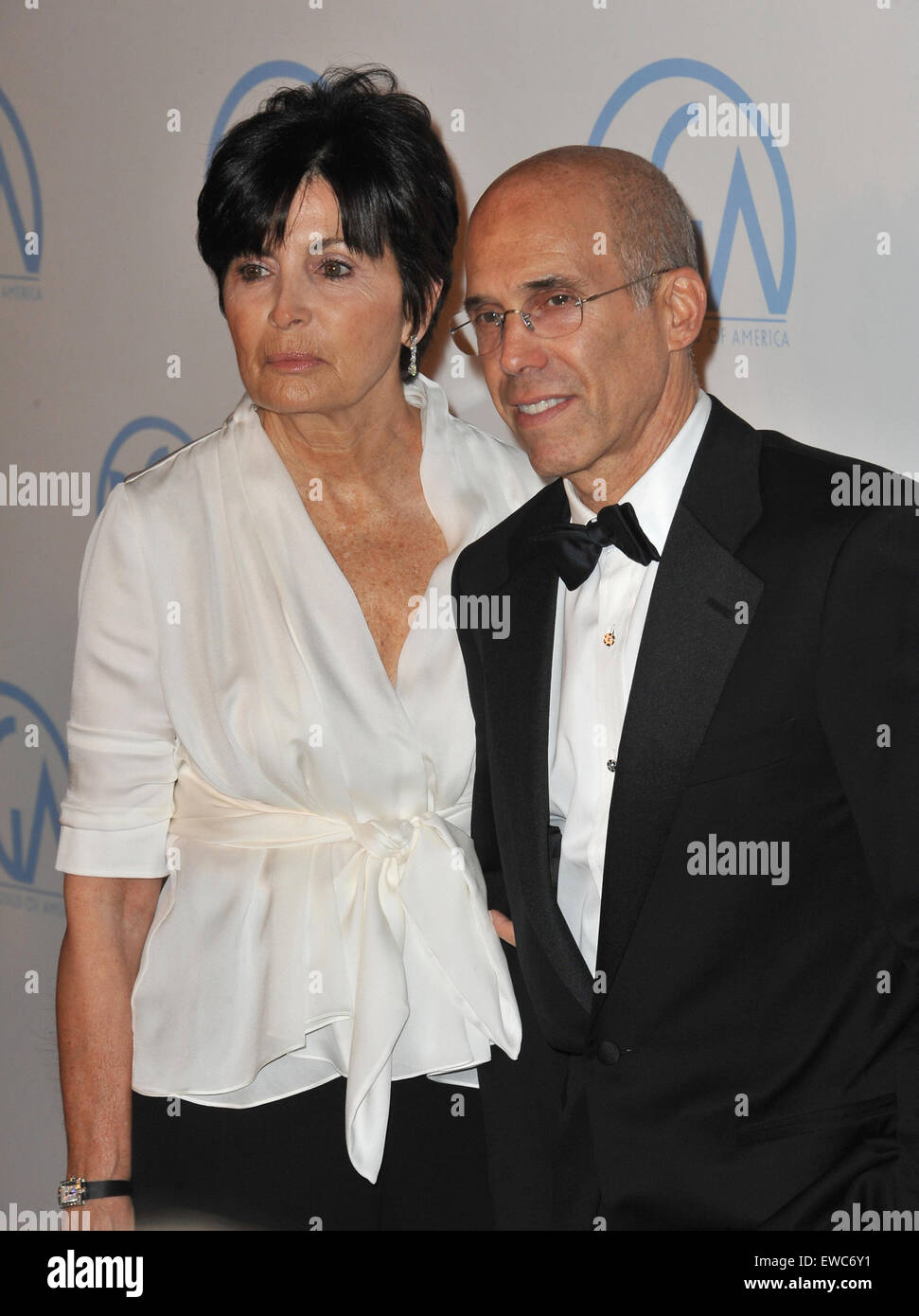 LOS ANGELES, CA - JANUARY 21, 2012: Jeffrey Katzenberg; wife at the 23rd Annual Producers Guild Awards at the Beverly Hilton Hotel. Stock Photo