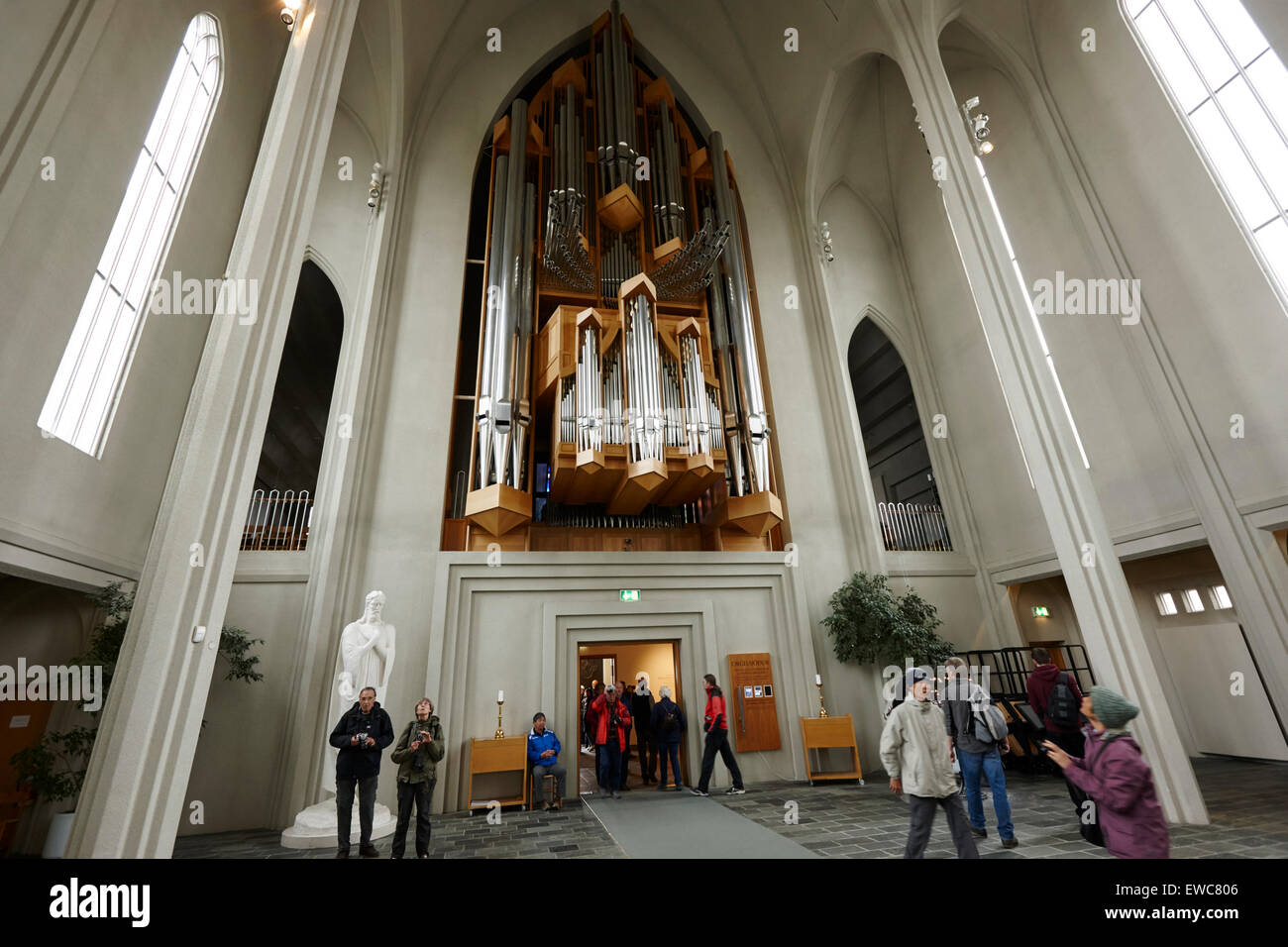 pipe organ inside the Hallgrimskirkja church Reykjavik church of iceland Stock Photo