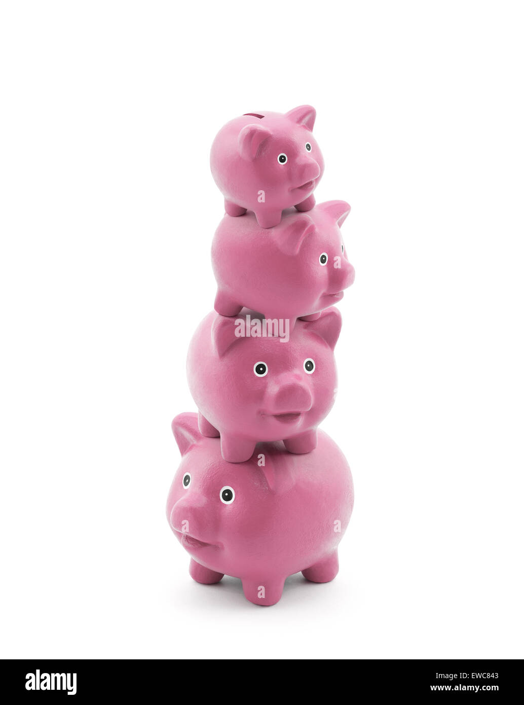 Stack of pink piggy banks Stock Photo - Alamy
