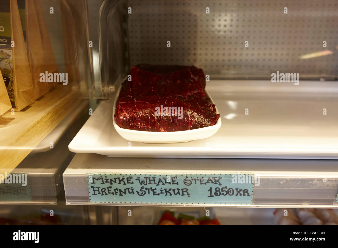 Minke Whale Steak For Sale In A Cafe In Reykjavik Iceland Stock