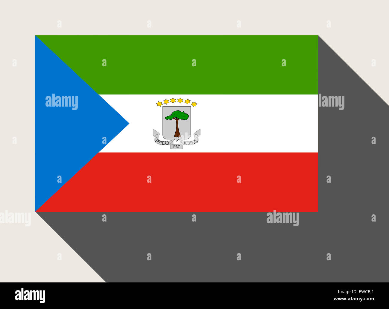 Equatorial Guinea flag in flat web design style. Stock Photo