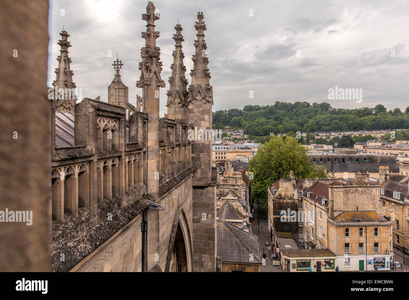 Side of the roof of Bath Abbey from the roof of Bath Abbey Stock Photo - Alamy