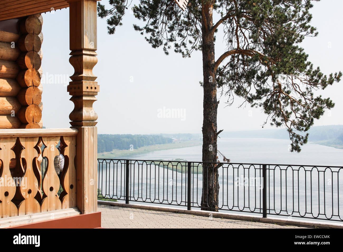Wooden church on river bank in the summer Stock Photo - Alamy