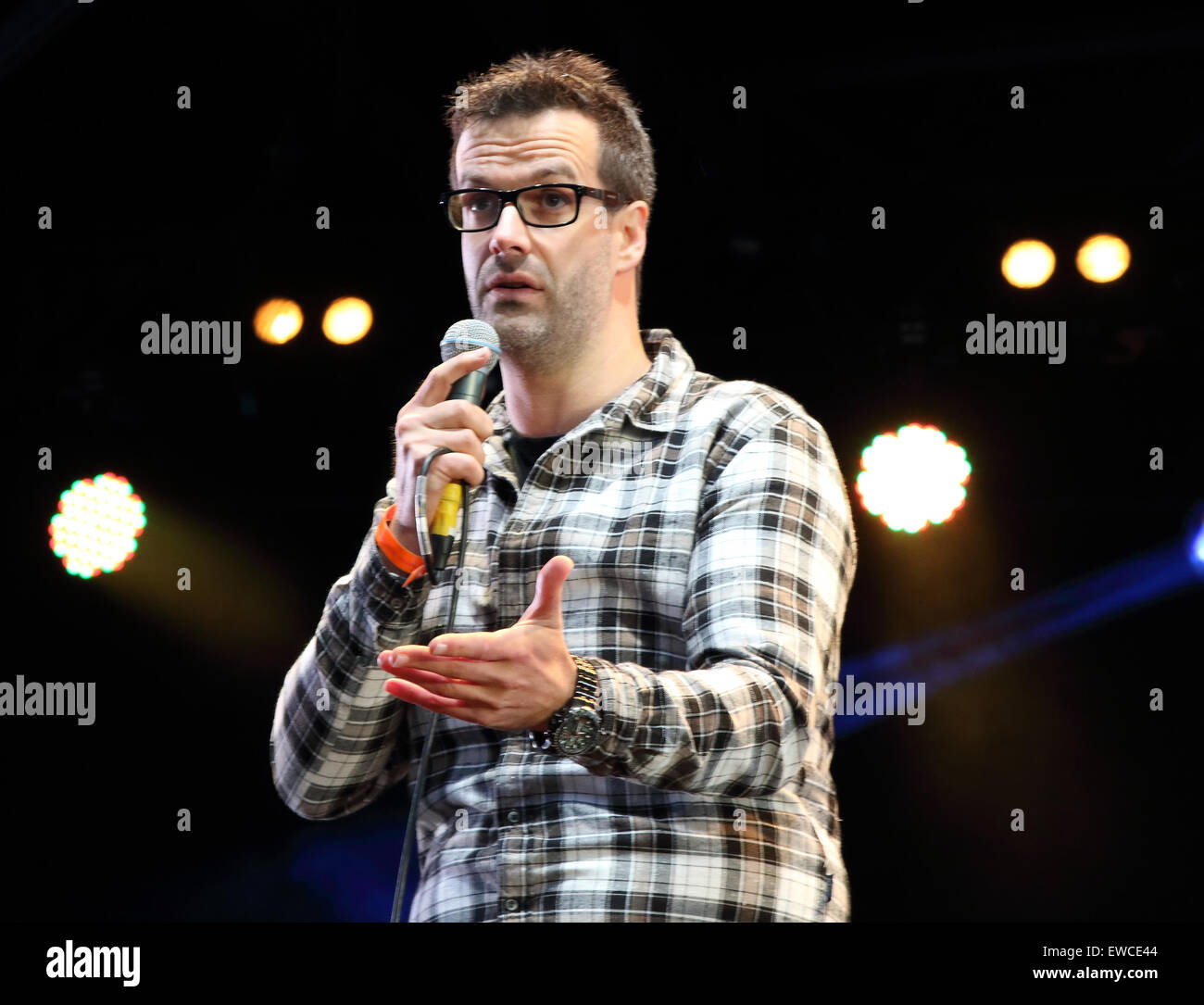 London, UK. 22nd June, 2015. Marcus Brigstocke performs at Barclaycard British Summertime - Comedy Night at Hyde Park, London on June 22nd 2015   Credit:  KEITH MAYHEW/Alamy Live News Stock Photo