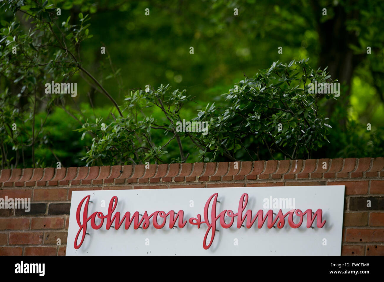 A logo sign outside of a facility occupied by LifeScan and Animas, both Johnson & Johnson companies, in Chesterbrook, Pennsylvan Stock Photo