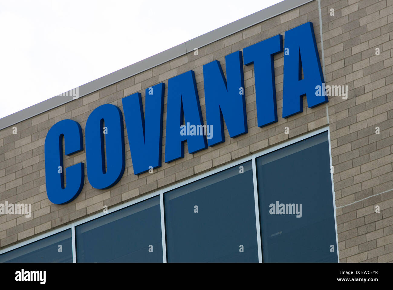 A logo sign outside of the headquarters of Covanta in Morristown, New Jersey. Stock Photo