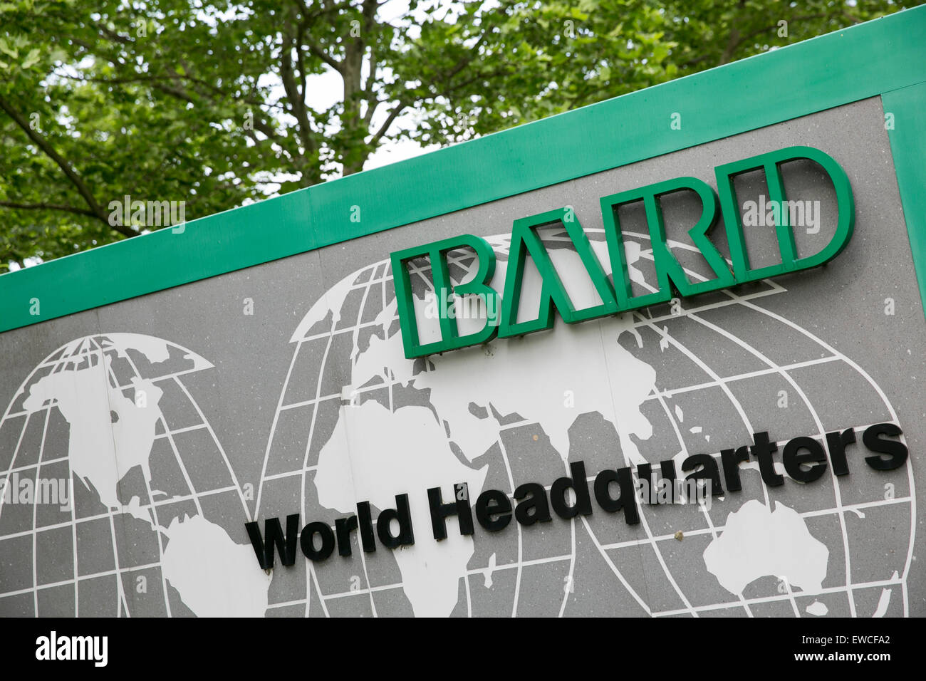 A logo sign outside of the headquarters of C. R. Bard, Inc., in New Providence, New Jersey. Stock Photo
