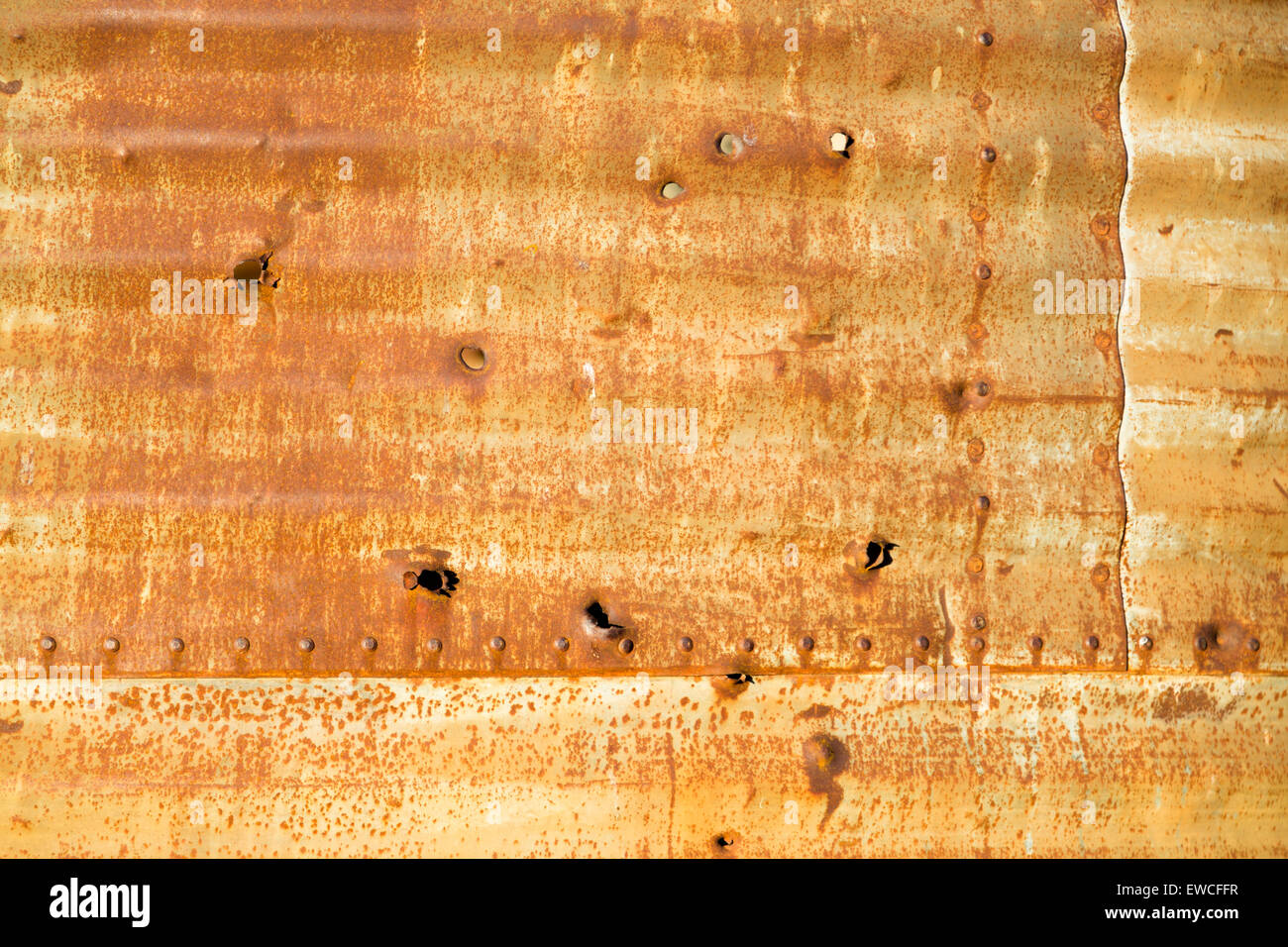 Sheet Metal Bullet Holes Stock Photo - Alamy