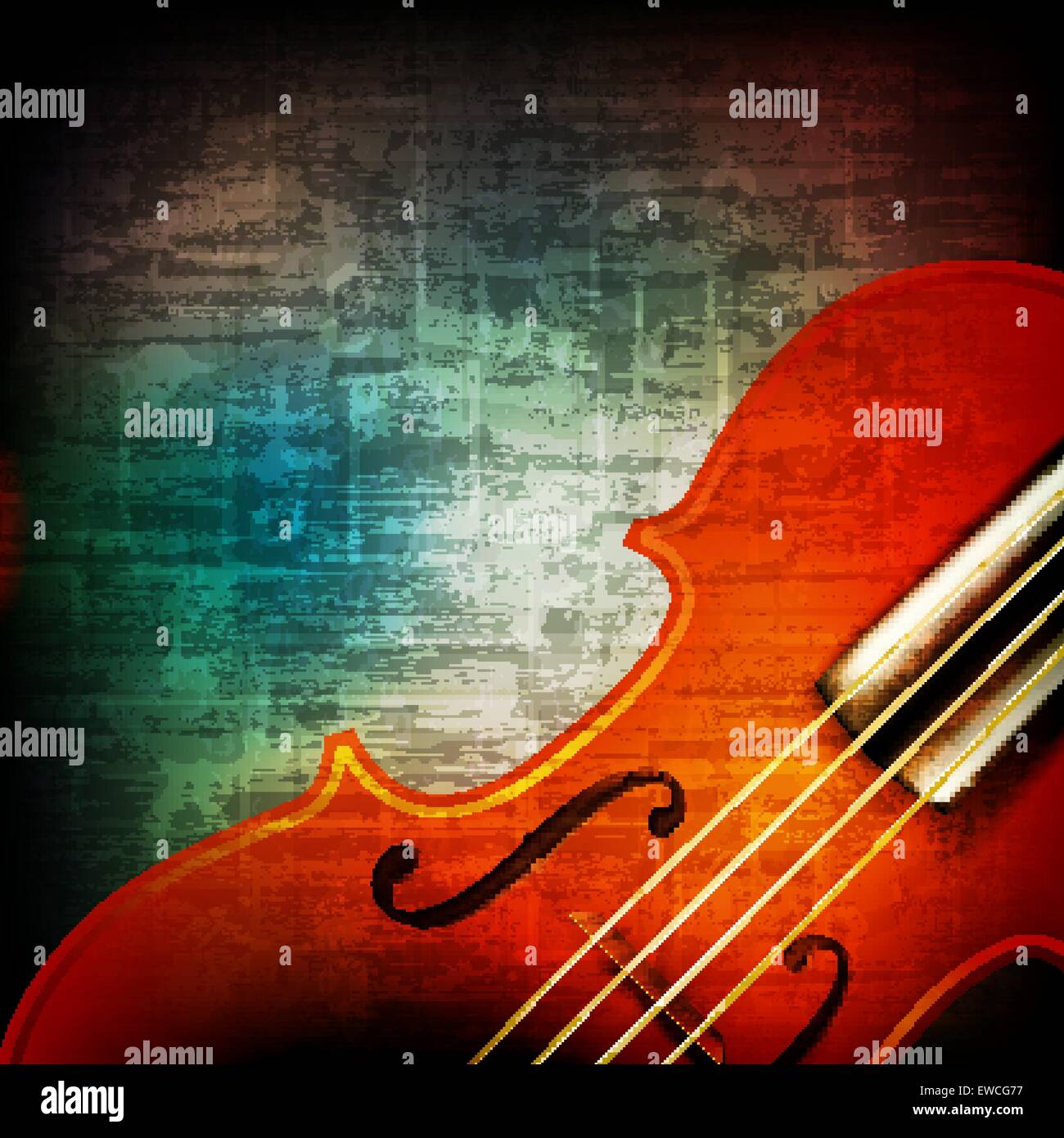 abstract music grunge vintage background with violin Stock Vector Image ...